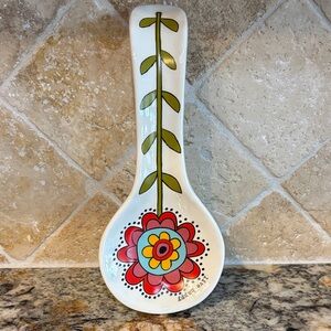 Natural Life Floral Ceramic Spoon Rest